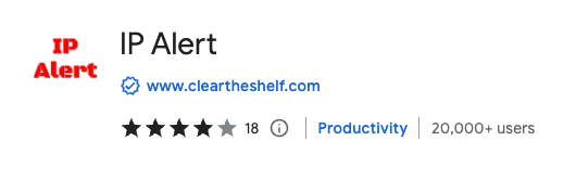 IP Alert Chrome Extension IP Alert Chrome Extension