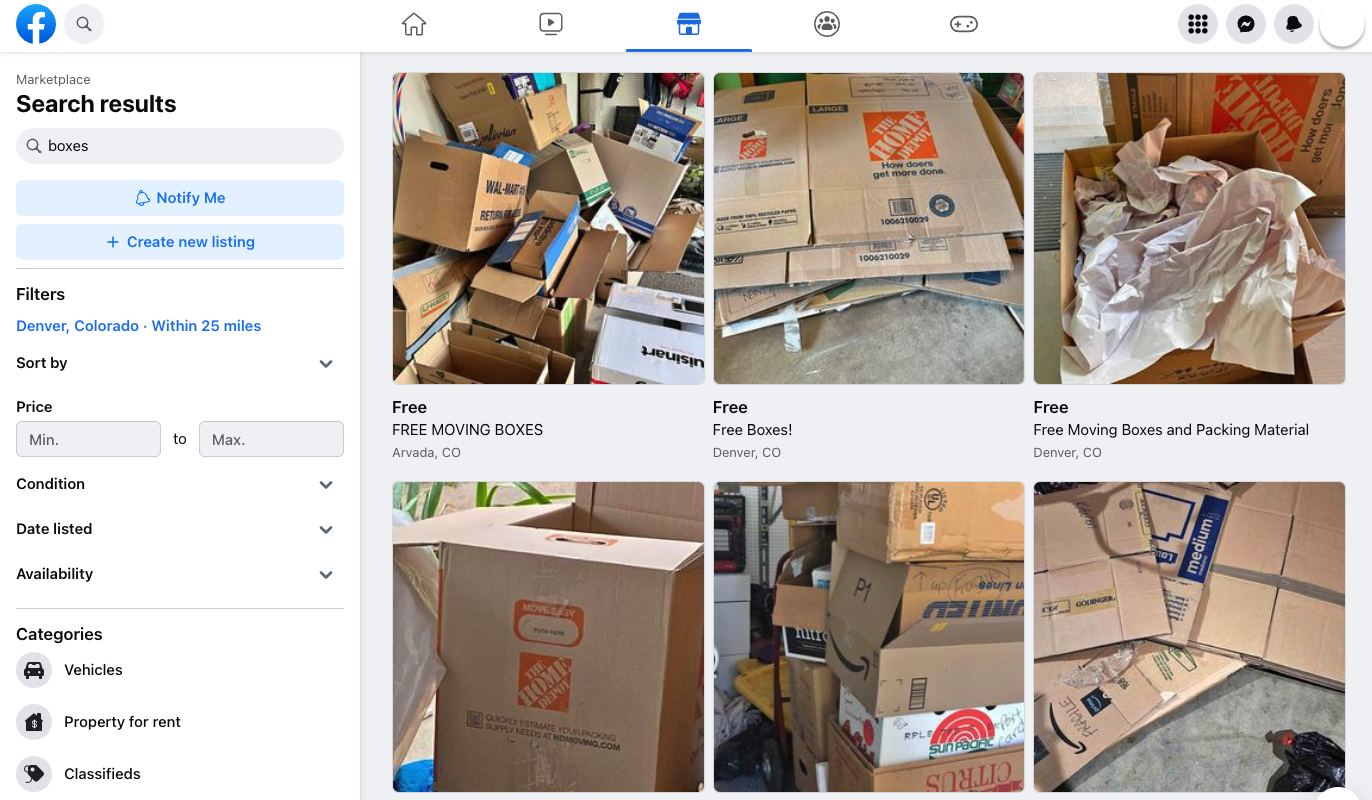 Facebook Marketplace Boxes Facebook Marketplace Boxes