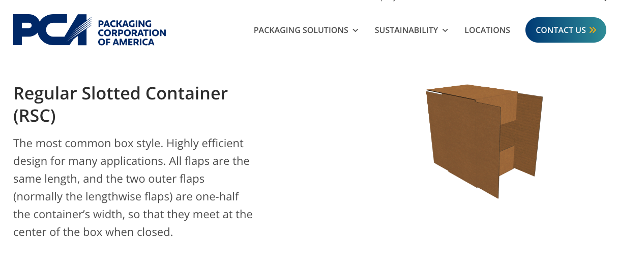 Regular Slotted Container Box Regular Slotted Container Box
