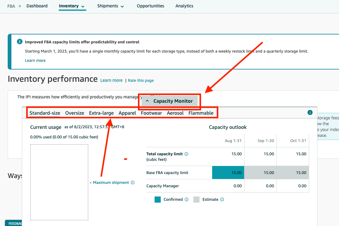 Amazon FBA Capacity Monitor