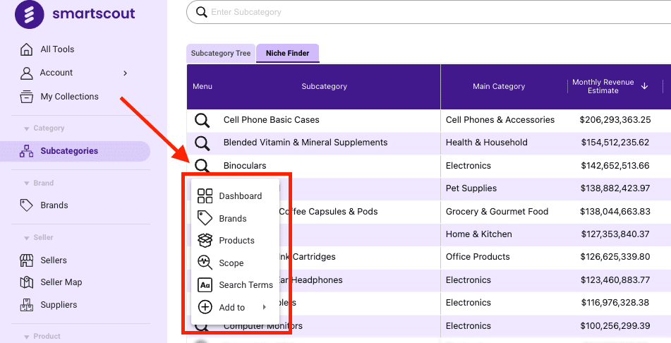 SmartScout Niche Finder SmartScout Niche Finder