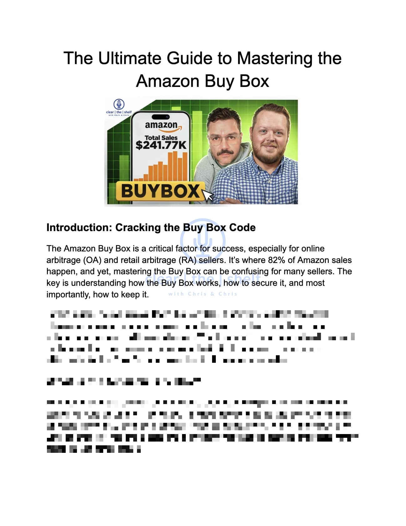 Mastering the Amazon Buy Box